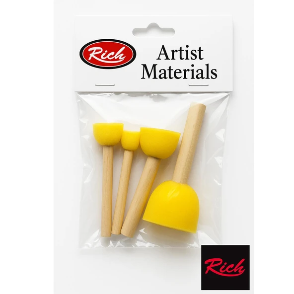 Rich Tampon Ponpon Fırça 4'Lü Set (01327)