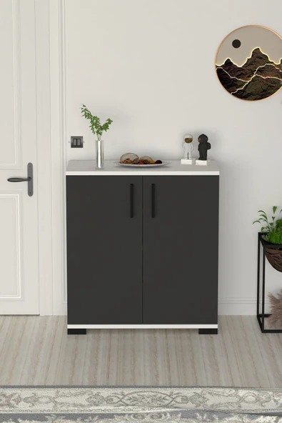 Athena Çok Amaçlı 2 Kapaklı ,Kahve Köşesi,Mutfak,Banyo, Kiler Dolabı Antrasit Gri