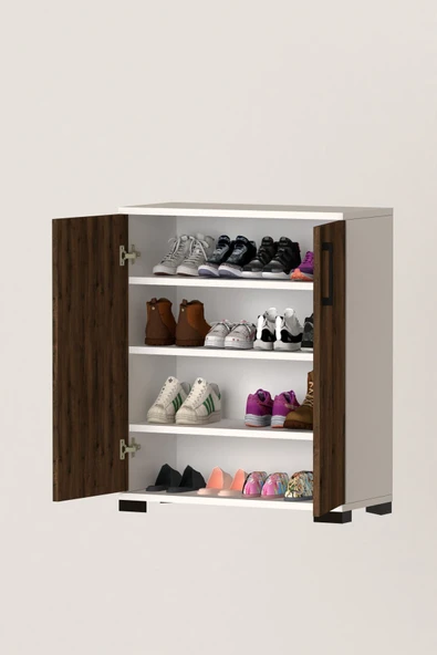 Athena Çok Amaçlı 2 Kapaklı ,Kahve Köşesi,Mutfak,Banyo, Kiler Dolabı Ceviz - Resim 7