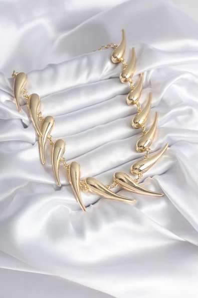 VIP Seri Özel Tasarım Gold Renk Kadın Kolye - TJ-BKO8237 - 2