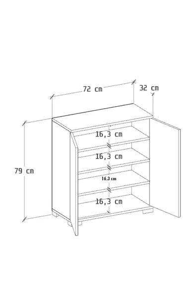 Athena Çok Amaçlı 2 Kapaklı ,Kahve Köşesi,Mutfak,Banyo, Kiler Dolabı Meşe - Resim 8