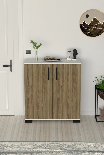 Athena Çok Amaçlı 2 Kapaklı ,Kahve Köşesi,Mutfak,Banyo, Kiler Dolabı Meşe
