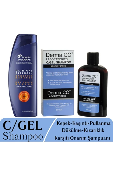Head&Shoulders Clinical Strength Kepek Şampuanı 400 ml + Derma CC LABORATORIES C/GEL Shampoo 200m