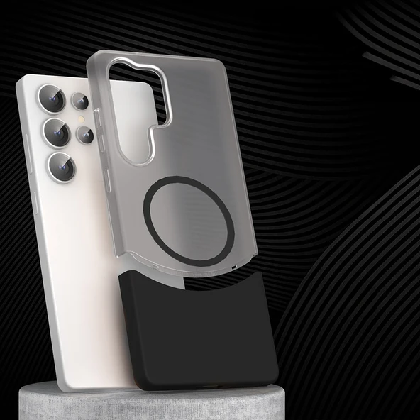 Galaxy S24 Ultra Kılıf M-Safe Şarj Özellikli Mıknatıslı Zore Duble Kapak - 6