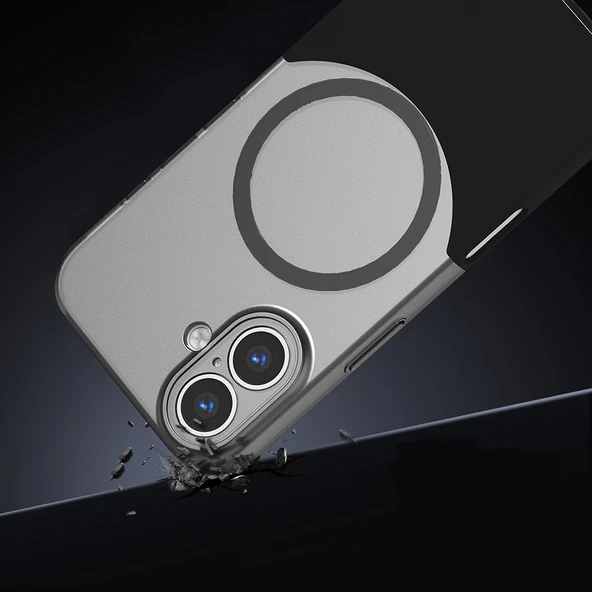 Apple iPhone 16 Kılıf M-Safe Şarj Özellikli Mıknatıslı Zore Duble Kapak - 4