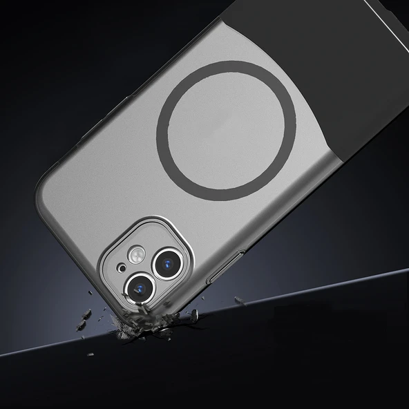 Apple iPhone 11 Kılıf M-Safe Şarj Özellikli Mıknatıslı Zore Duble Kapak - 4