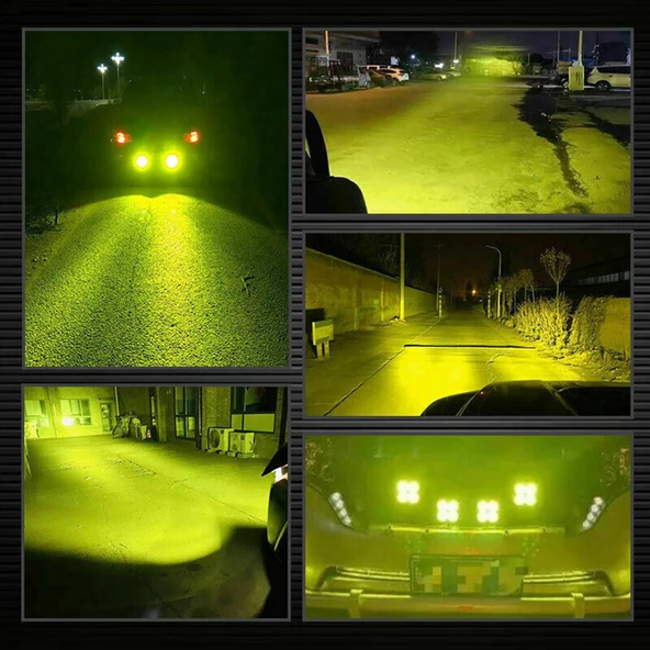 Off Road Ve Arazi Aracı 3 inç Amber Sarı Renk Çalışma Ve Sis Lambası 2 ADET - 5