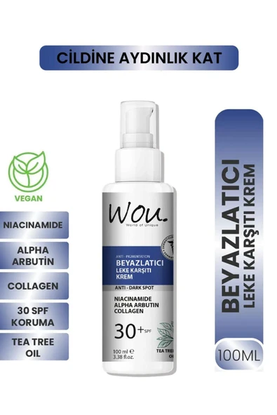 Wou Leke Karşıtı Beyazlatıcı Krem SPF30+ 100 ML