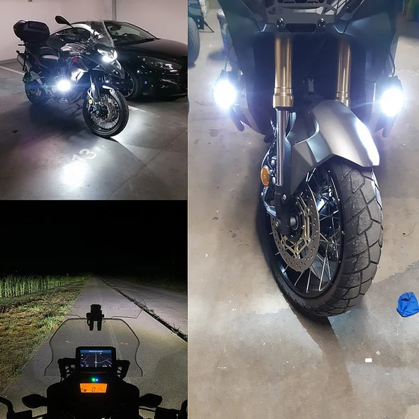 Enduro GS Serileri Uyumlu Motosiklet LED Sis Farı Yüksek Performans Metal Gövde 12V-24V 40W 2 Adet - 2