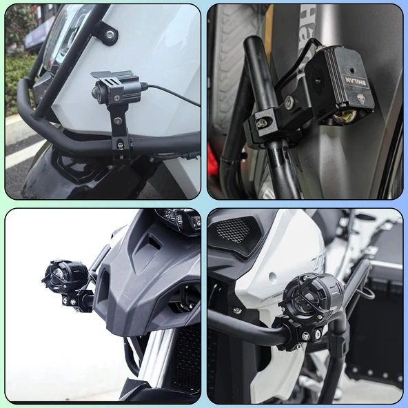 Motosiklet Gidon Sis Farı Montaj Ayağı 2 ADET Ayarlanabilir Braket Alüminyum 18-32mm - 2