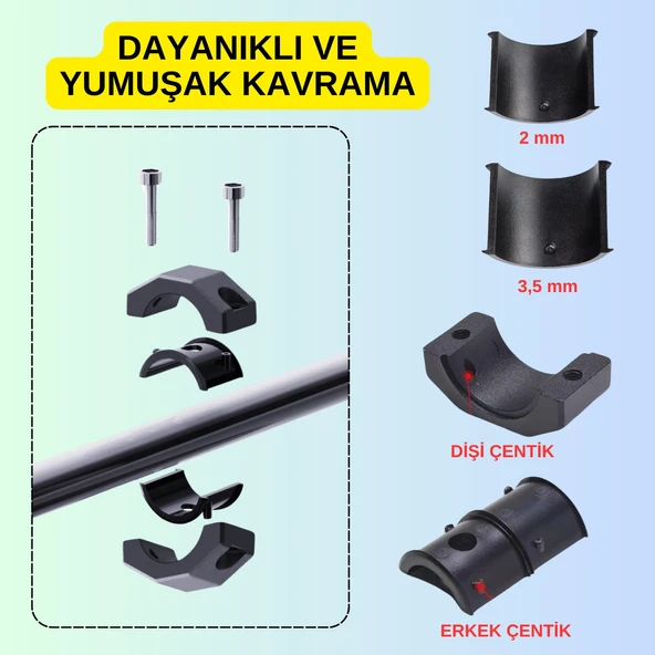 Motosiklet Gidon Sis Farı Montaj Ayağı 2 ADET Ayarlanabilir Braket Alüminyum 18-32mm - 4
