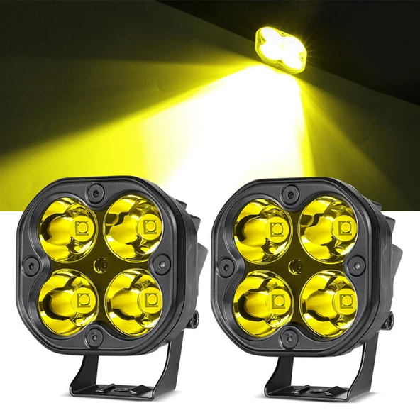 Off Road Ve Arazi Aracı 3 inç Amber Sarı Renk Çalışma Ve Sis Lambası 2 ADET - 2