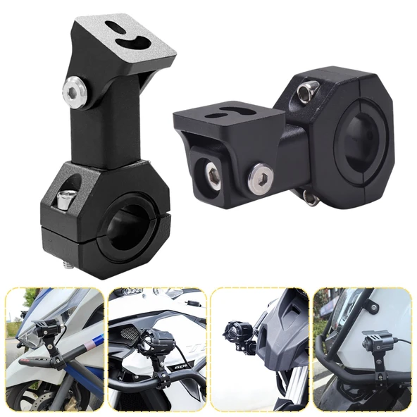 Motosiklet Gidon Sis Farı Montaj Ayağı 2 ADET Ayarlanabilir Braket Alüminyum 18-32mm