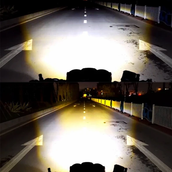 LED DRL Motosiklet Sis Farı Çakarlı Off Road 4 Mod Delici Yüksek Performans Metal Far Seti - 4