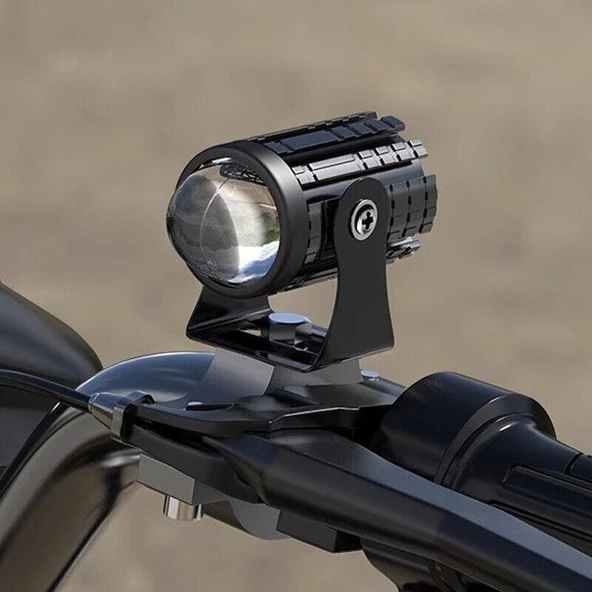 Motosiklet Sis Farı 2 ADET Delici Yüksek Parlak Beyaz Sarı Çift Renk Spot Led Far - 3