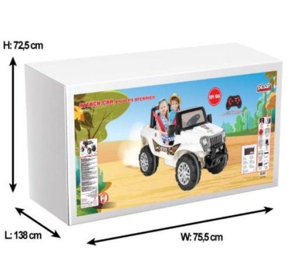 Pilsan Attack UK Çift Kişilik 12 V Akülü Araba 05-272 - 2