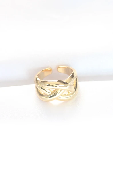 Düğüm Model Gold Renk Ayarlanabilir Yüzük - TJ-BYK3126 - 2