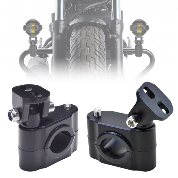 Motosiklet Gidon Koruma Demiri Sis Farı Montaj Ayağı 2 ADET Alüminyum Braket 18-32mm Ayarlanabilir