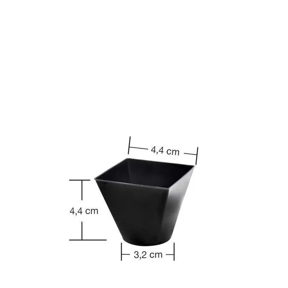 Plastik Mini Kap Siyah 60 cc - 25 Adet - 2