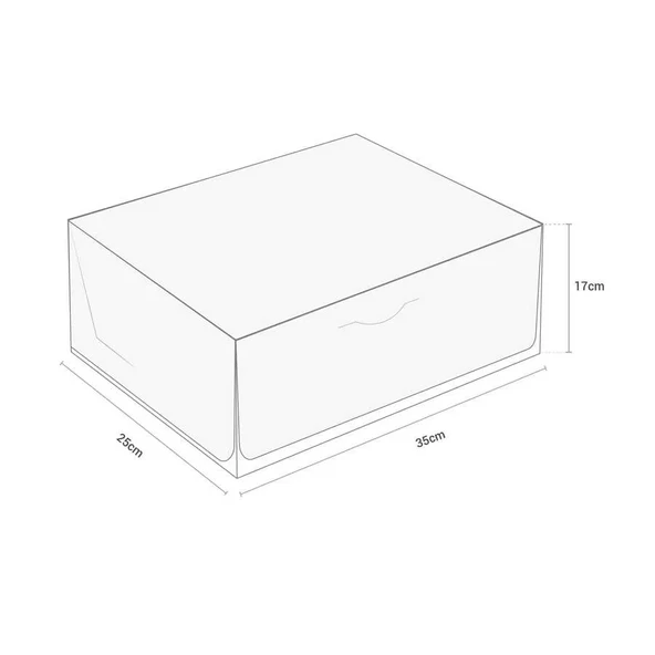 Şekilli Pasta Kutusu 25x35x17 cm - 25 Adet - Resim 2