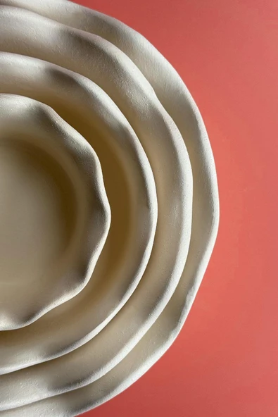 Tart Kase 4'lü Set - Seramik Bisküvi (Ham Ürün) - 4