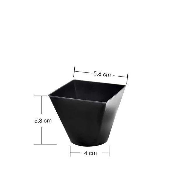 Plastik Mini Kap Siyah 120cc - 25 Adet - 2