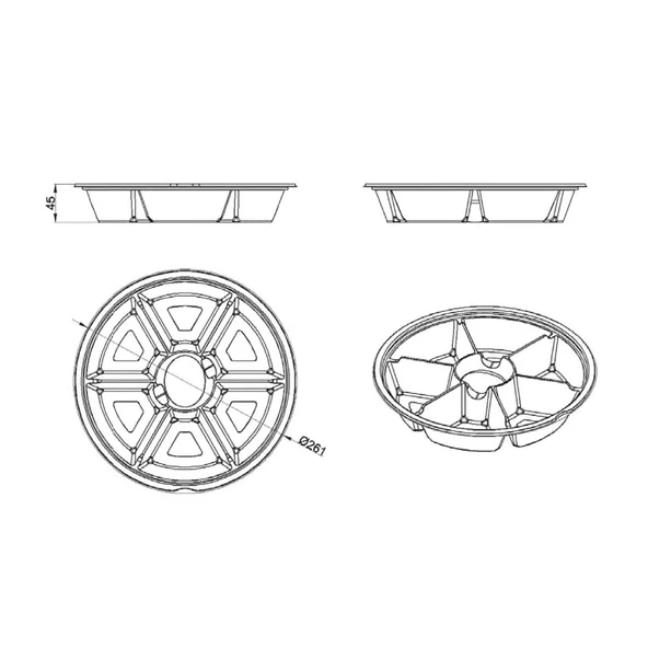 Yuvarlak 7 Bölmeli Siyah Kap - 50 Adet - Resim 3