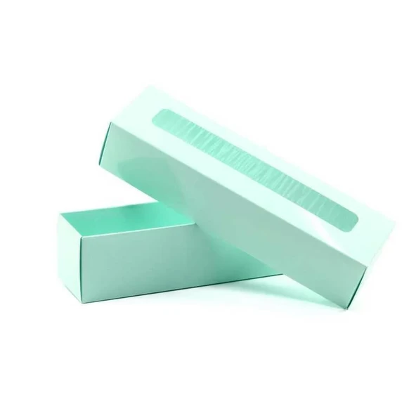 Kapaklı Makaron Kutusu Turkuaz Yeşili 5x20x5 cm - Resim 2