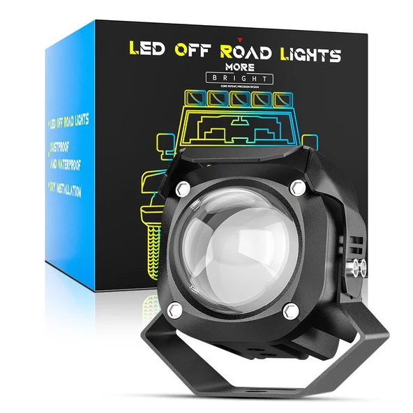Motosiklet  Sis Farı Lazer Led Beyaz Sarı Renk Metal Kasa 2 ADET Takım Motosiklet Aksesuar Lamba