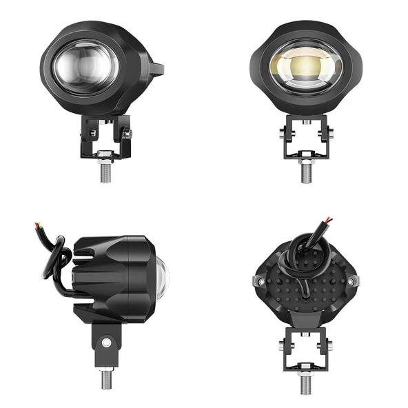 Motosiklet Sis Farı Spot Led Beyaz Sarı Renk Metal Kasa 2 ADET Takım Motosiklet Ekipman Lamba - 4