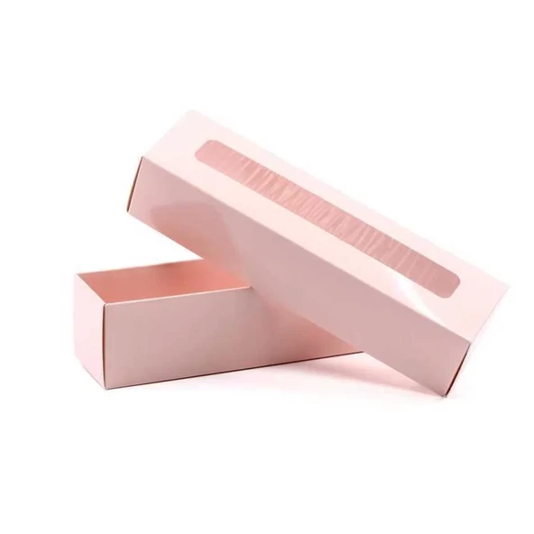 Kapaklı Makaron Kutusu Pembe 5x20x5 cm - Resim 2