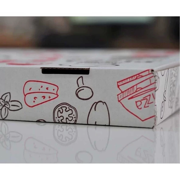 Pizza Kutusu 26x26x4,2 cm - 100 Adet - 3