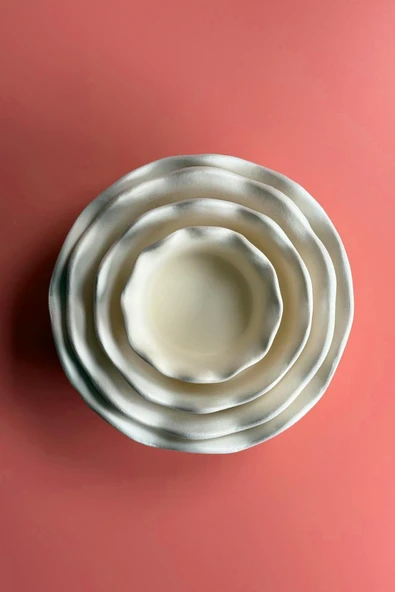 Tart Kase 4'lü Set - Seramik Bisküvi (Ham Ürün) - 2