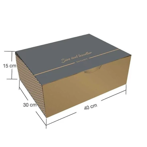 Şekilli Pasta Kutusu 30x40x15 cm - 25 Adet - Resim 2