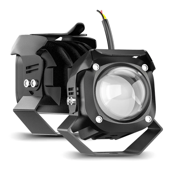 Motosiklet  Sis Farı Lazer Led Beyaz Sarı Renk Metal Kasa 2 ADET Takım Motosiklet Aksesuar Lamba - 2