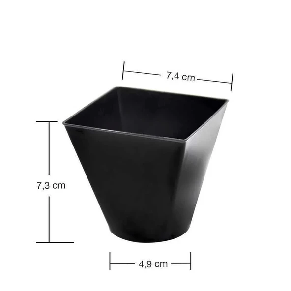 Plastik Mini Kap Siyah 240 cc - 24 Adet - 2