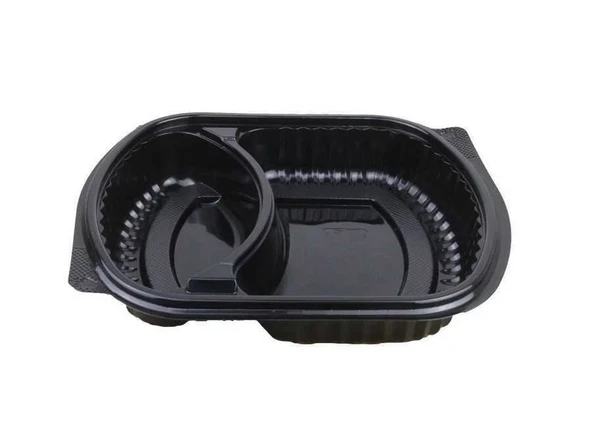 2 Bölmeli Kapaklı Servis Seti - 200 Adet - Resim 2