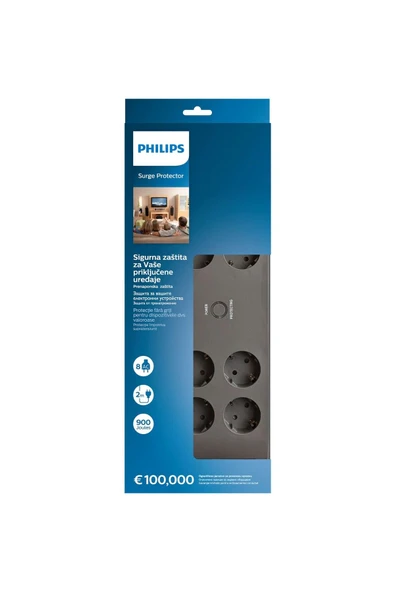SPN3180A/62 Akım Korumalı Priz 8'li 2m 900J Çocuk Güvenliği Çıkışı