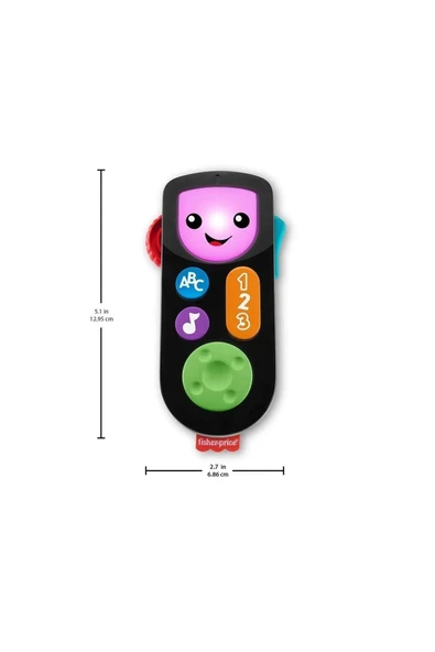 Fisher-Price Eğlen ve Öğren İzle ve Öğren Kumanda - çok dilli seri, eğitici içeriğiyle elektronik taklit oyuncağı, bebekler ve yürüme çağındaki çocuklar için HHH27 - 3