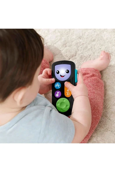 Fisher-Price Eğlen ve Öğren İzle ve Öğren Kumanda - çok dilli seri, eğitici içeriğiyle elektronik taklit oyuncağı, bebekler ve yürüme çağındaki çocuklar için HHH27 - 4