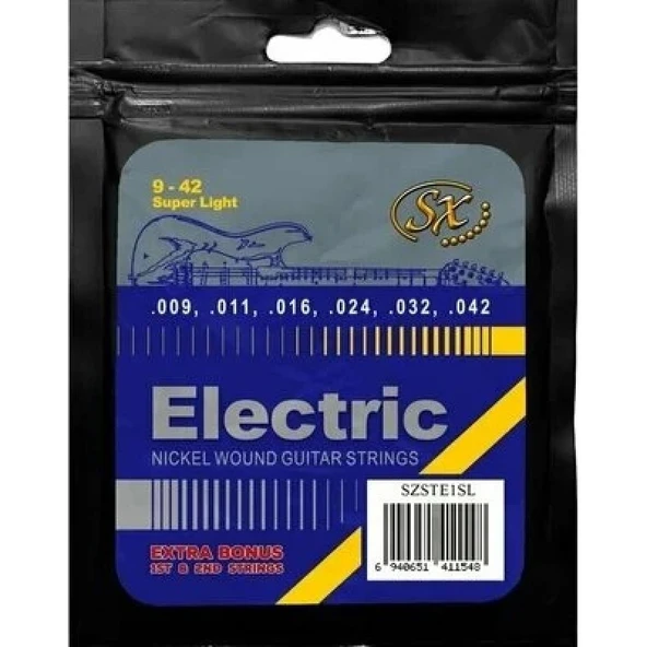 SX SZSTE1SL Super Light Elektro Gitar Teli (09-42)