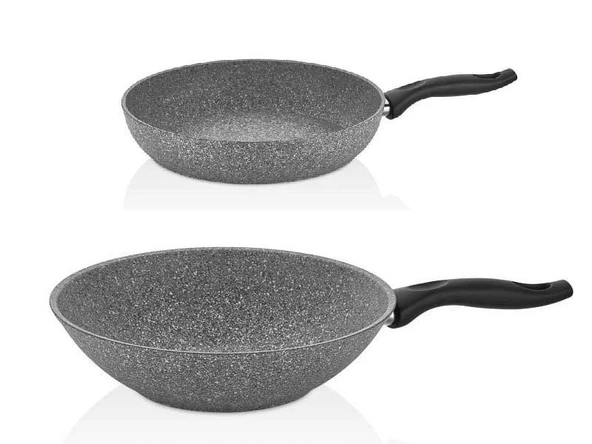 Falez Granit Tava 28 CM Ve 28 CM Wok Tava