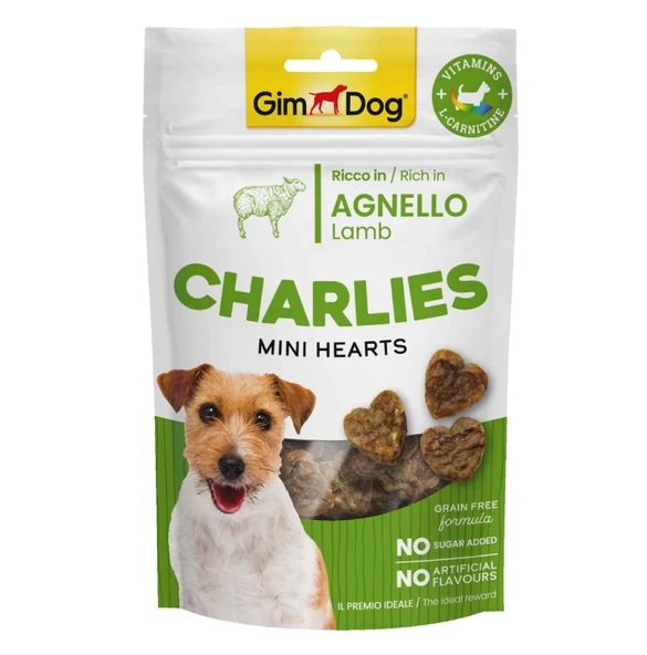 Gimdog Charlies Mini Hearts Kuzu Etli 70 Gr Köpek Ödülü