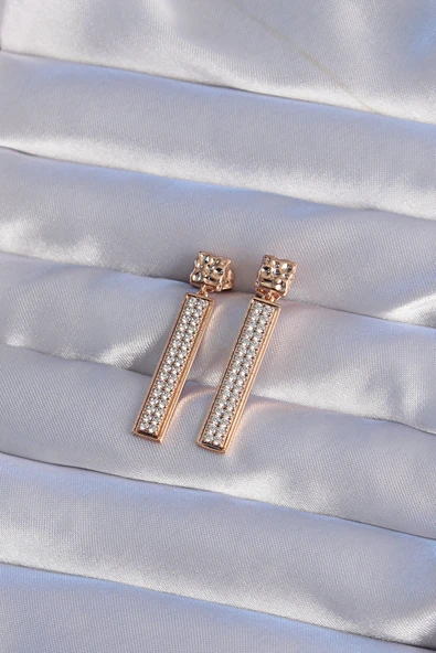 XUPİNG Rose Renk Zirkon Taşlı Su Yolu Küpe - TJ-BKP9353 - 2