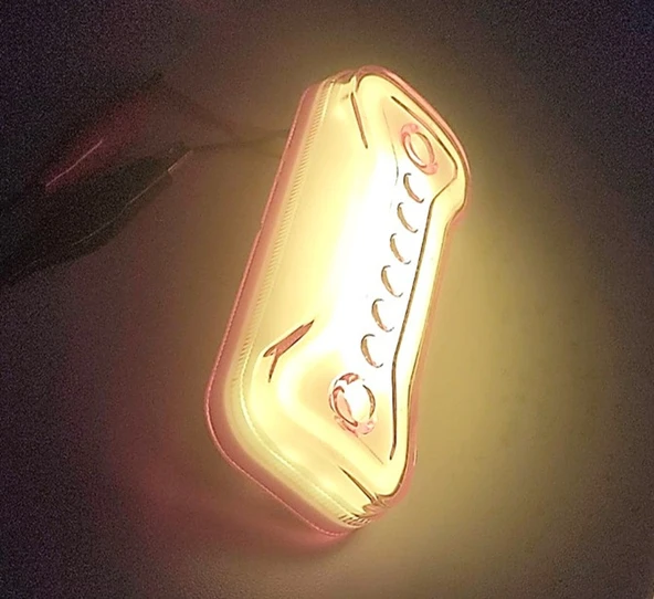 2 Adet Neon Ledli Mercekli Yan Dorse Kasa Lambası 12-24 Volt Turuncu - Resim 2