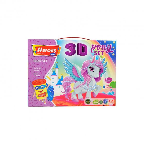 Oyun Hamuru Kalıbı Heroes 3D Pony Oyun Hamuru Seti 21 Parça
