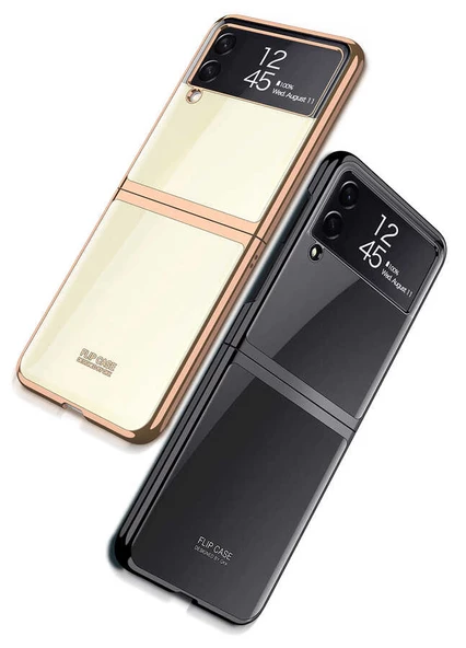 Galaxy Z Flip 3 Kılıf Zore Kıpta Metal Görünümlü İnce Kılıf - Resim 9