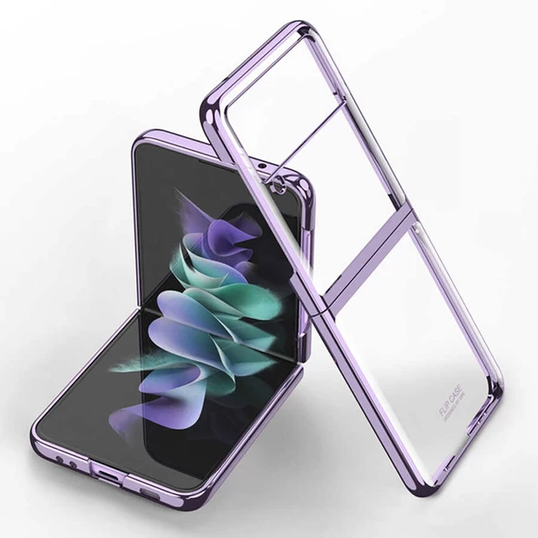 Galaxy Z Flip 3 Kılıf Zore Kıpta Metal Görünümlü İnce Kılıf