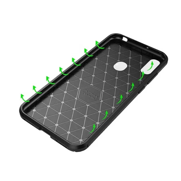 Huawei Y6S 2019 Uyumlu Karbon Desenli Negro Silikon Kılıf - Resim 5