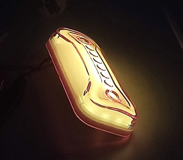 6 Adet Neon Ledli Mercekli Yan Dorse Kasa Lambası 12-24 Volt Turuncu - Resim 4